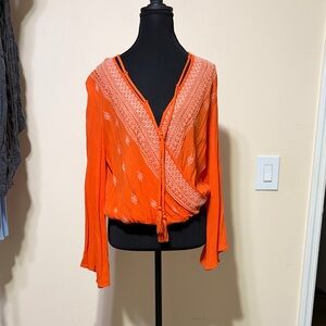 Lulu's Vibrant Orange Blouse